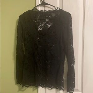 H&M Black Lace Blouse